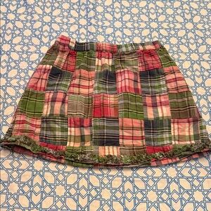 Girls Patchwork Plaid Skort - Multicolor
